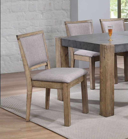 Acme Furniture - Paulina II Fabric & Rustic Oak Side Chair (Set-2) - 74667 - GreatFurnitureDeal