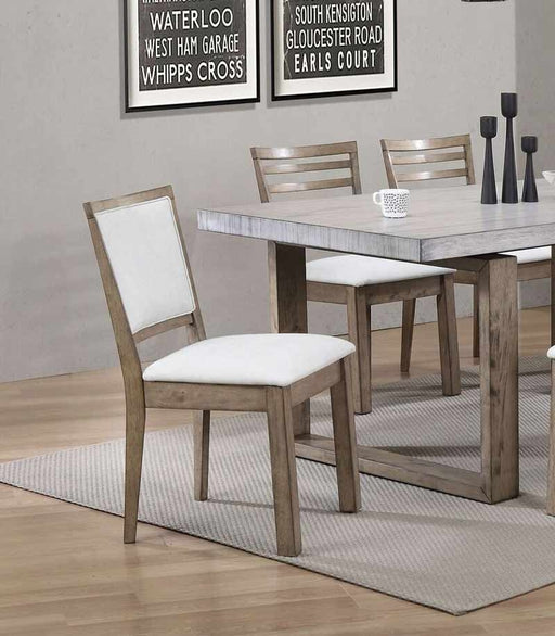 Acme Furniture - Paulina White PU & Rustic Oak Side Chair (Set-2) - 74674 - GreatFurnitureDeal