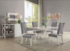 Acme Furniture - Martinus White High Gloss & Clear Acrylic 5 Piece Dining Table Set - 74720-5SET