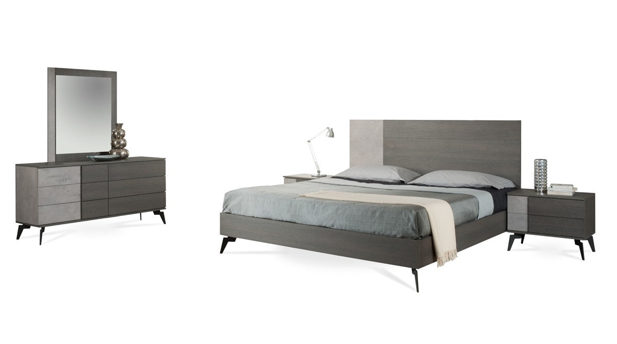 VIG Furniture - Nova Domus Palermo Italian Modern Faux Concrete & Grey Bed - VGACPALERMO-BED
