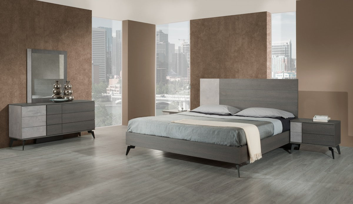 VIG Furniture - Nova Domus Palermo Italian Modern Faux Concrete & Grey Bed - VGACPALERMO-BED - GreatFurnitureDeal