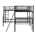 GFD Home - Twin over Full Bunk Bed with a Twin Size Loft Bed attached, with a Desk, Metal, Black(OLD SKU:SM000606AAB-1) - GreatFurnitureDeal