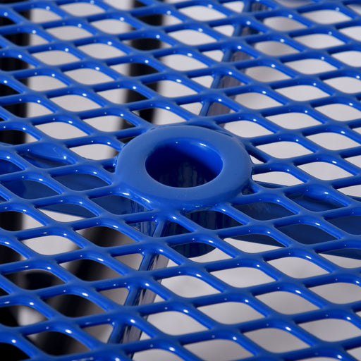 GFD Home - Square Outdoor Steel Picnic Table 46" blue ,with umbrella pole - GreatFurnitureDeal