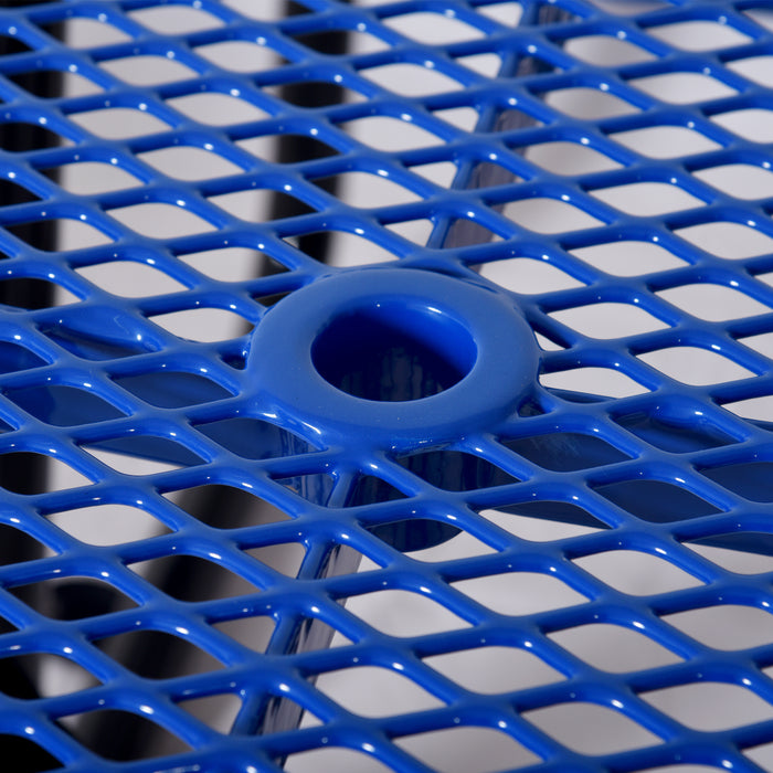 GFD Home - Square Outdoor Steel Picnic Table 46" blue ,with umbrella pole - GreatFurnitureDeal