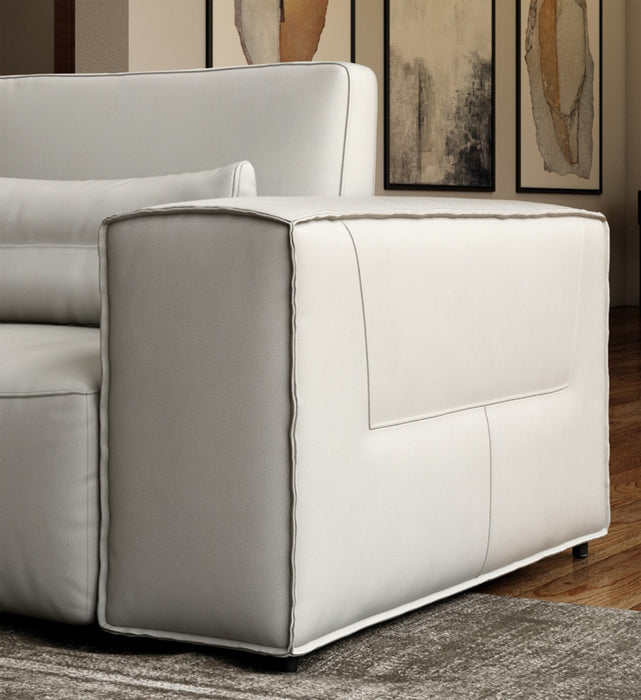 VIG Furniture - Accenti Italia Enjoy Italian Modern Light Grey Leather Sectional Sofa - VGDDENJOY-LTGRY