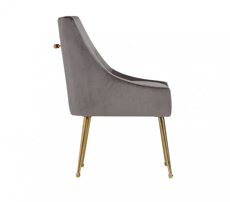VIG Furniture - Modrest Castana Modern Grey Velvet & Gold Dining Chair (Set of 2) - VGRH-RHS-DC-101-GRY
