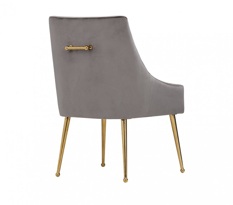 VIG Furniture - Modrest Castana Modern Grey Velvet & Gold Dining Chair (Set of 2) - VGRH-RHS-DC-101-GRY