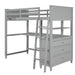 GFD Home - Twin size Loft Bed with Drawers and Desk, Wooden Loft Bed with Shelves - Gray(OLD SKU: LP000530AAE) - GreatFurnitureDeal