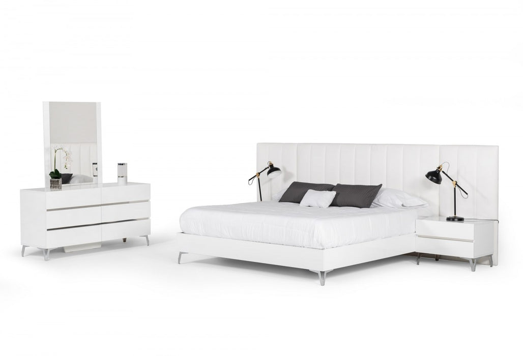 VIG Furniture - Nova Domus Angela - Italian Modern White Eco Leather Bed - VGACANGELA-BED - GreatFurnitureDeal