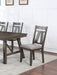 GFD Home - Rich Dark Brown Finish Dining Room Furniture 6pc Dining Set Table w Leaf And 4x Side Chairs 1x Bench Gray Fabric Cushion Seat Wooden Table Top - GreatFurnitureDeal