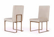 GFD Home - Modrest Fowler Modern Beige and Brass Velvet Dining Chair (Set of 2) - GreatFurnitureDeal