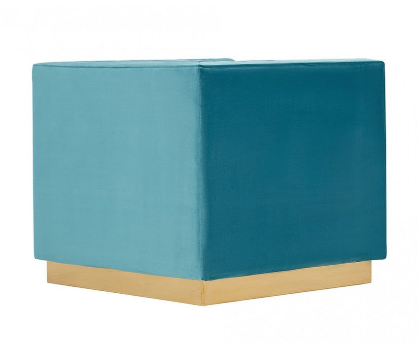 VIG Furniture - Divani Casa Oneida Modern Blue Velvet Lounge Chair - VGRH-RHS-AC-506-BLU
