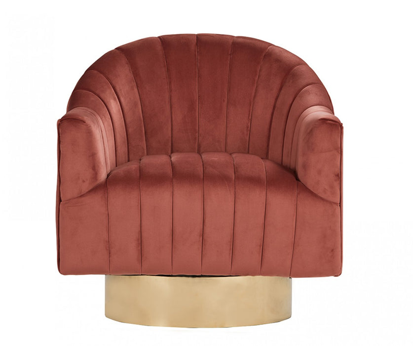 VIG Furniture - Divani Casa Parson Modern Copper Velvet Swivel Armchair - VGRH-RHS-AC-511-COP