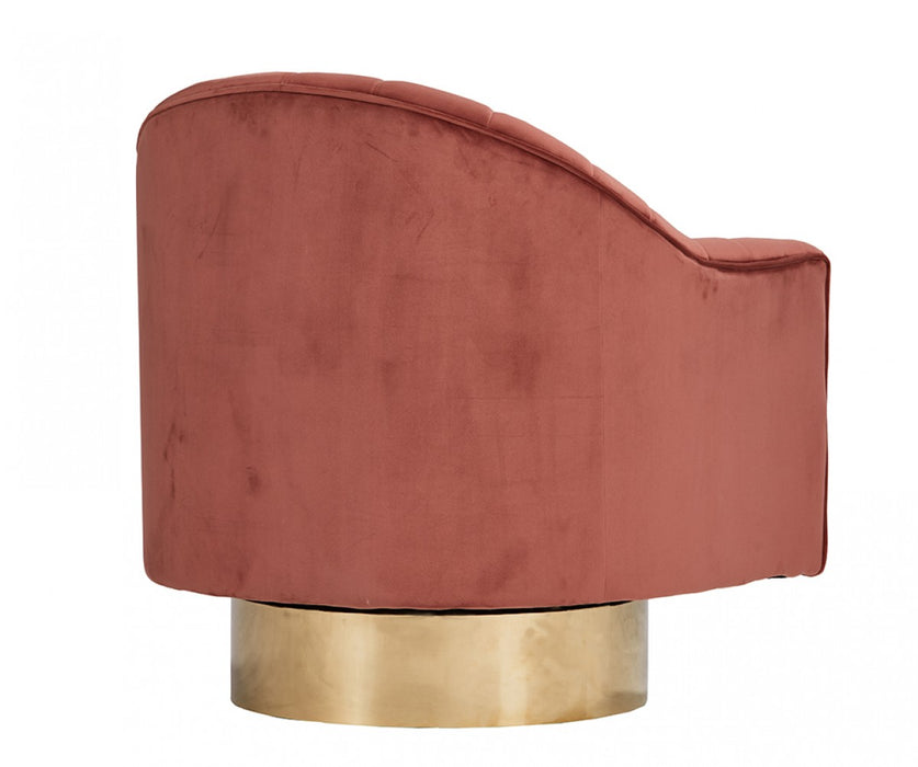 VIG Furniture - Divani Casa Parson Modern Copper Velvet Swivel Armchair - VGRH-RHS-AC-511-COP - GreatFurnitureDeal