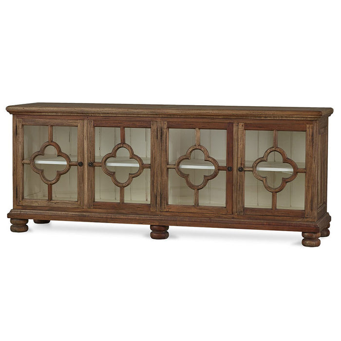 Bramble - Dalston Long SideBoard with Glass - BR-76099AFD-WHD - GreatFurnitureDeal