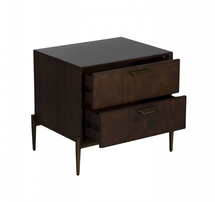 VIG Furniture - Modrest Shane - Modern Acacia & Brass Nightstand - VGNX-MEMPHIS-20144 - GreatFurnitureDeal