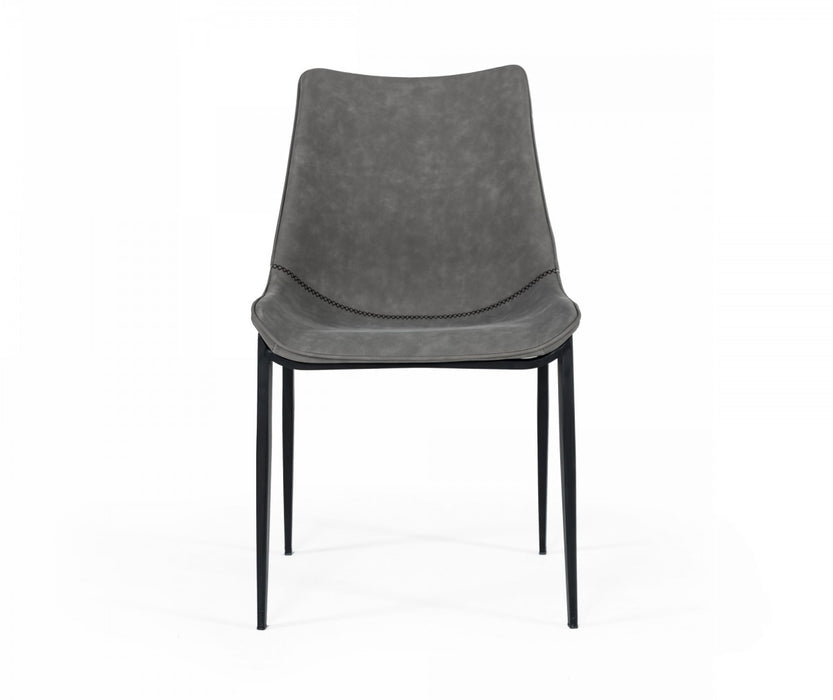 VIG Furniture - Modrest Frasier - Modern Grey Eco-Leather Dining Chair (Set of 2 ) - VGHR-3501 - GreatFurnitureDeal