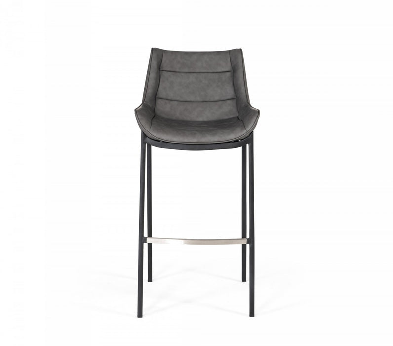 VIG Furniture - Modrest Robert - Modern Grey Eco-Leather Bar Stool (Set of 2) - VGHR5366-B
