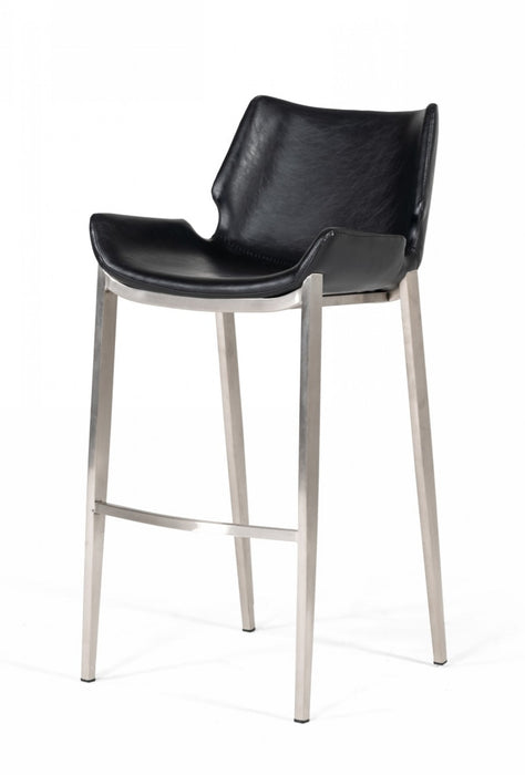 VIG Furniture - Modrest Dave - Modern Black Eco-Leather Bar Stool (Set of 2) - VGHR5368-B - GreatFurnitureDeal