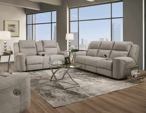 Franklin Furniture - Verona 3 Piece Dual Power Reclining Living Room Set in Kipling Platinum - 76245-35-62-PLATINUM - GreatFurnitureDeal