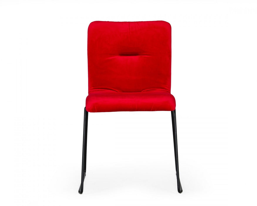 VIG Furniture - Modrest Yannis - Modern Red Fabric Dining Chair (Set of 2) - VGMAMI-913-RED - GreatFurnitureDeal
