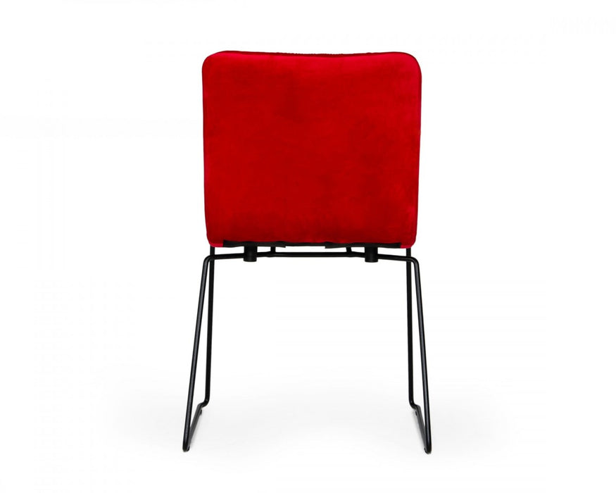 VIG Furniture - Modrest Yannis - Modern Red Fabric Dining Chair (Set of 2) - VGMAMI-913-RED