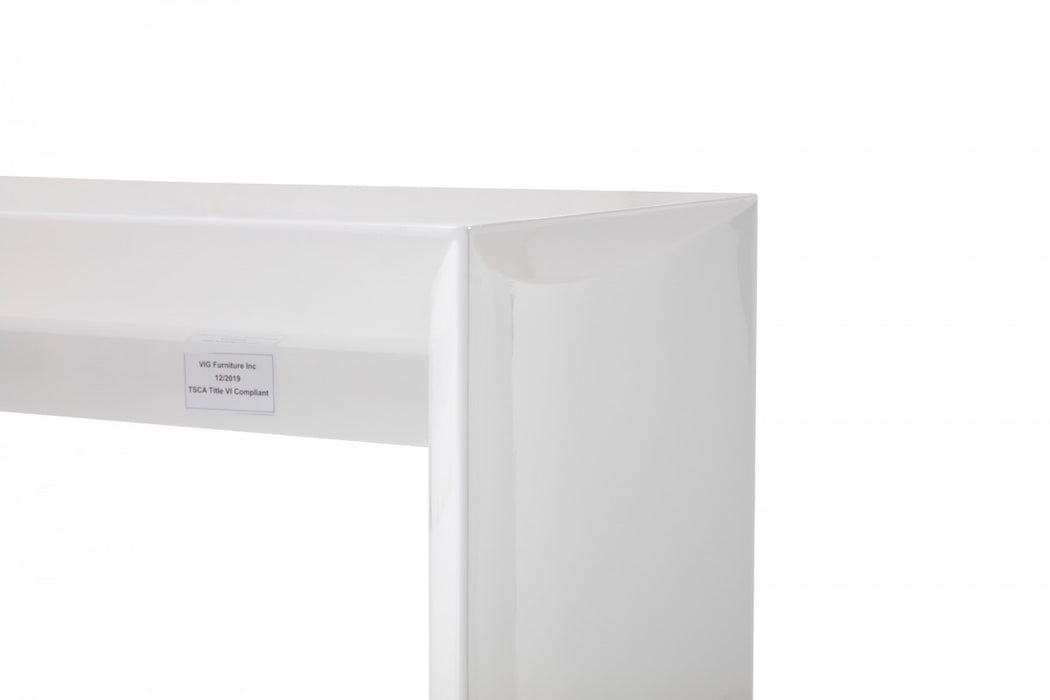 VIG Furniture - Modrest Corbett - Contemporary White Bar Table - VGVCBT1920 - GreatFurnitureDeal
