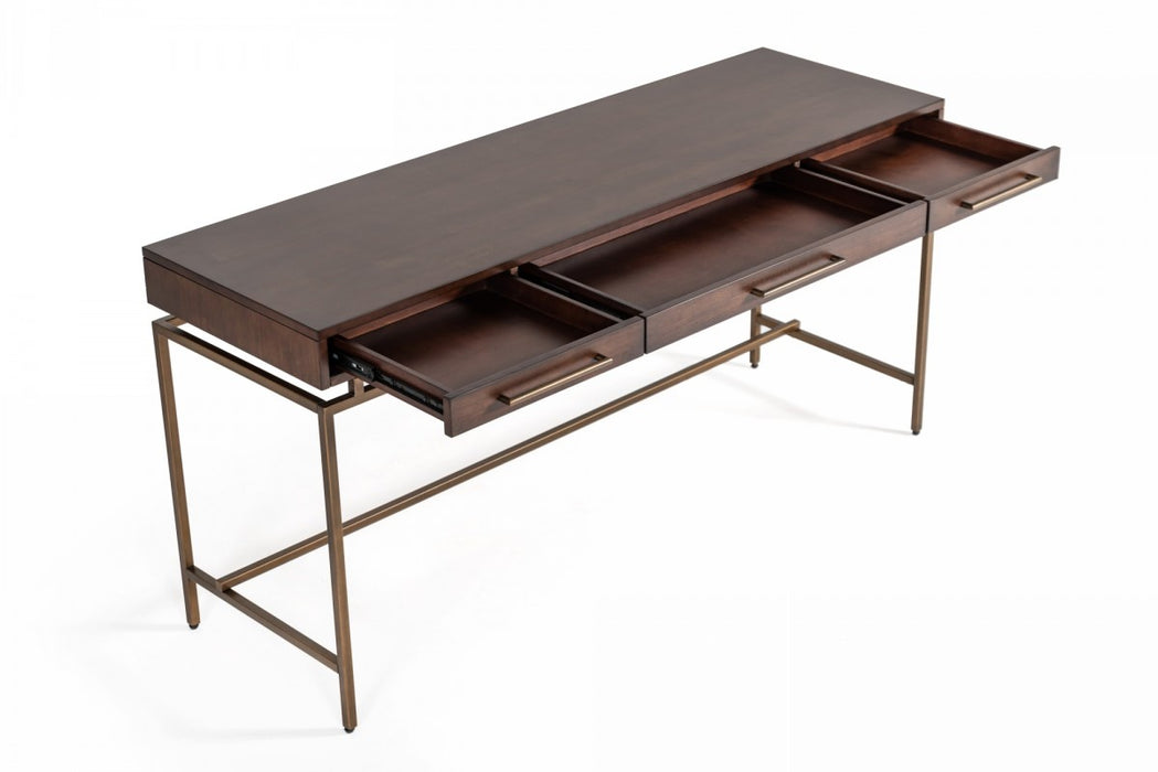 VIG Furniture - Modrest Nathan - Modern Acacia & Brass Desk - VGNX19182