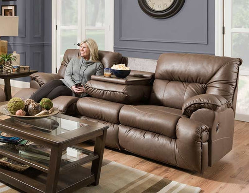 Franklin Furniture - Hector Reclining Sofa w-Drop Down Table in Commodore Cocoa - 76444 - GreatFurnitureDeal