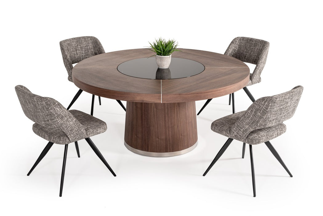 VIG Furniture - Modrest Houston - Round Modern Dining Table - VGHB850T-WAL - GreatFurnitureDeal