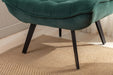 GFD Home - Modern Soft Velvet Fabric Material Large Width Accent Chair Leisure Chair Armchair TV Chair Bedroom Chair With Ottoman Black Legs For Indoor Home And Living Room,Dark Green - GreatFurnitureDeal