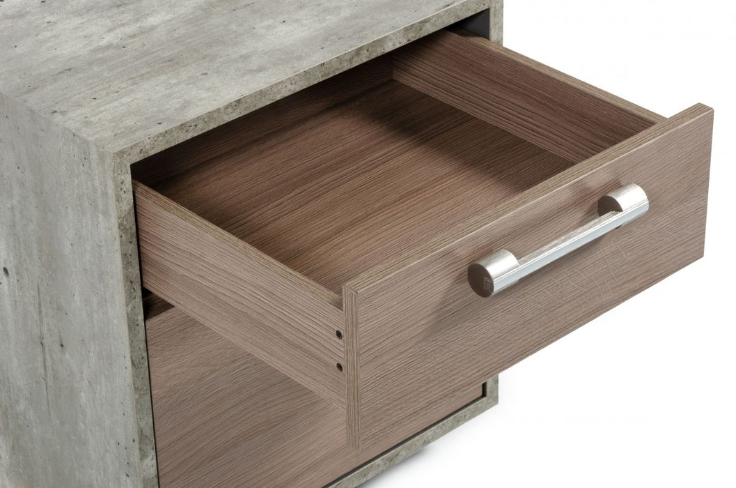 VIG Furniture - Nova Domus Boston Modern Brown Oak & Faux Concrete Office Small File Cabinet - VGANBOSTON-FC-SMALL