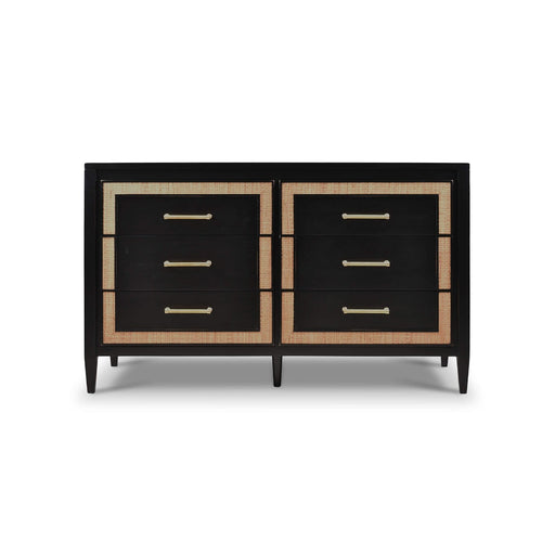 Bramble - Belgravia 6 Drawer Dresser W- Rattan - BR-76554 - GreatFurnitureDeal