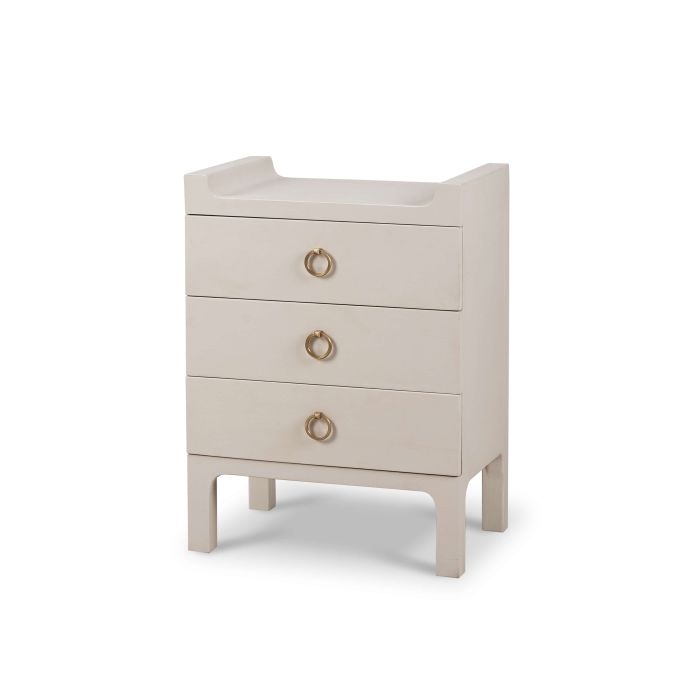 Bramble - Fulham Linen Wrapped Nightstand in Matte White - BR-76583 - GreatFurnitureDeal