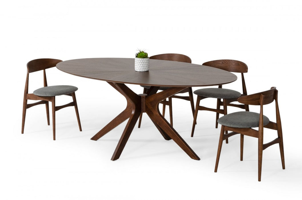 VIG Furniture - Modrest Prospect - Modern Oval Walnut Dining Table - VGMAMIT-5276-1