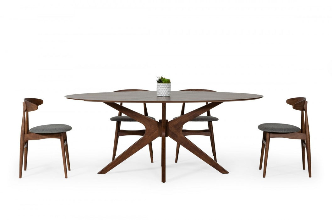 VIG Furniture - Modrest Prospect - Modern Oval Walnut Dining Table - VGMAMIT-5276-1