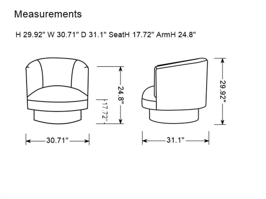 VIG Furniture - Divani Casa Basalt - Modern Black Fabric Accent Chair - VGRH-RHS-AC-222