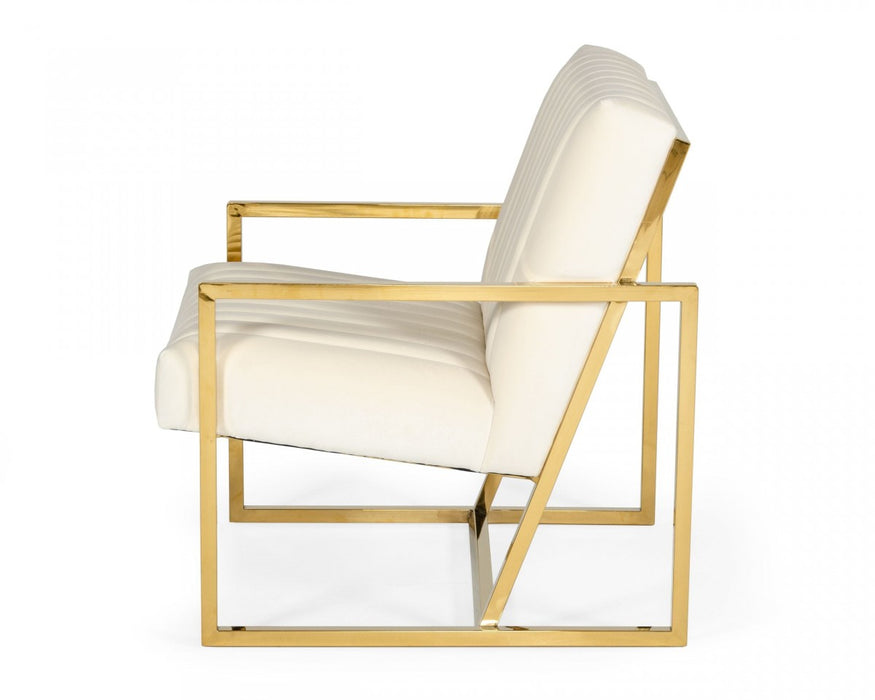 VIG Furniture - Divani Casa Baylor - Modern Off-White Eco-Leather Accent Chair - VGRH-RHS-AC-227