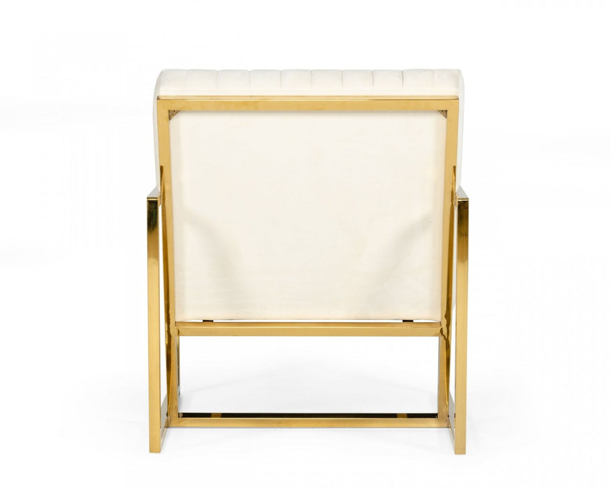 VIG Furniture - Divani Casa Baylor - Modern Off-White Eco-Leather Accent Chair - VGRH-RHS-AC-227