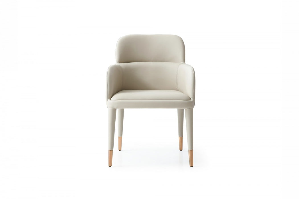 VIG Furniture - Modrest Cortina - Modern Beige Eco-Leather Dining Arm Chair - VGVC-B601-BEI - GreatFurnitureDeal