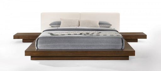 VIG Furniture - Modrest Tokyo - Contemporary Walnut and White Platform Bed - VGMABR-90-WAL-WHT - GreatFurnitureDeal