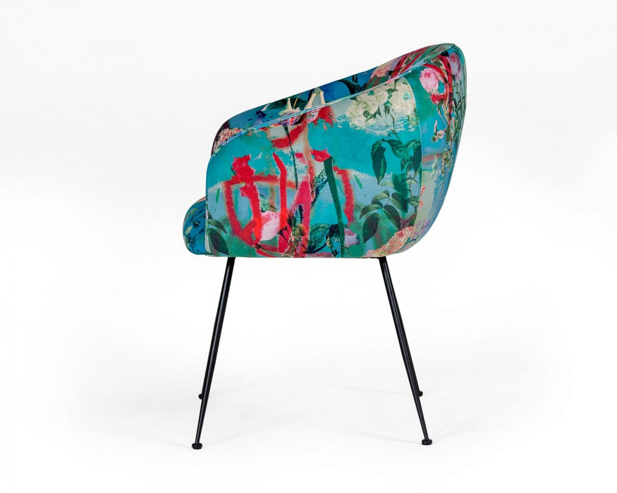 VIG Furniture - Modrest Roxann - Contemporary Floral Velvet Dining Chair - VGEUMC-9292CH-A - GreatFurnitureDeal