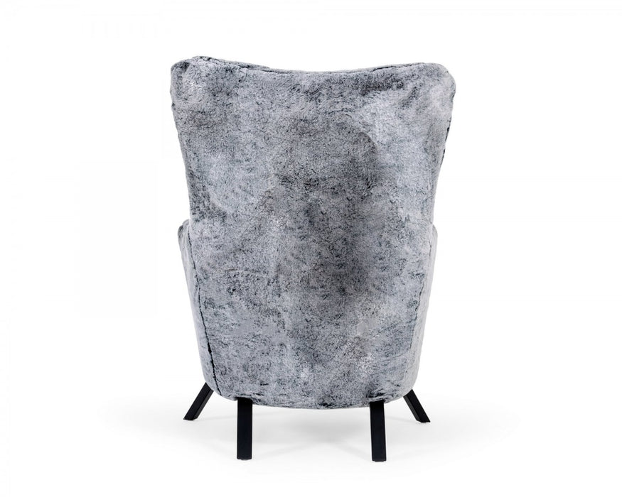 VIG Furniture - Modrest Findon - Glam Grey Faux Fur Accent Chair - VGEUMC-9359CH
