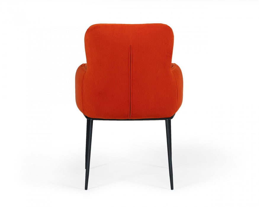 VIG Furniture - Modrest Frisco - Mid-Century Orange Velvet Dining Chair - VGEUMC-9577CH-A - GreatFurnitureDeal