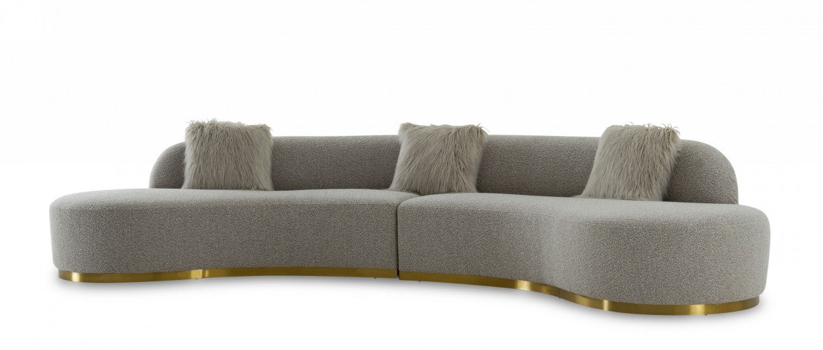 VIG Furniture - Divani Casa Frontier - Glam Grey Fabric Sectional Sofa - VGODZW-943