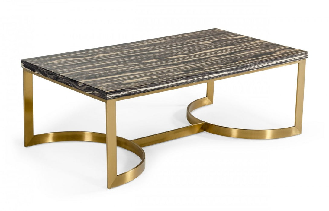 VIG Furniture - Modrest Greely - Glam Black and Gold Marble Coffee Table - VGODLZ-178C