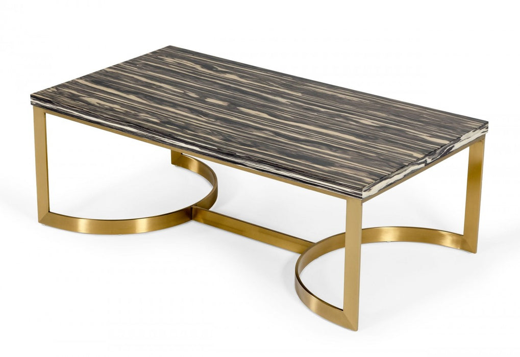VIG Furniture - Modrest Greely - Glam Black and Gold Marble Coffee Table - VGODLZ-178C - GreatFurnitureDeal