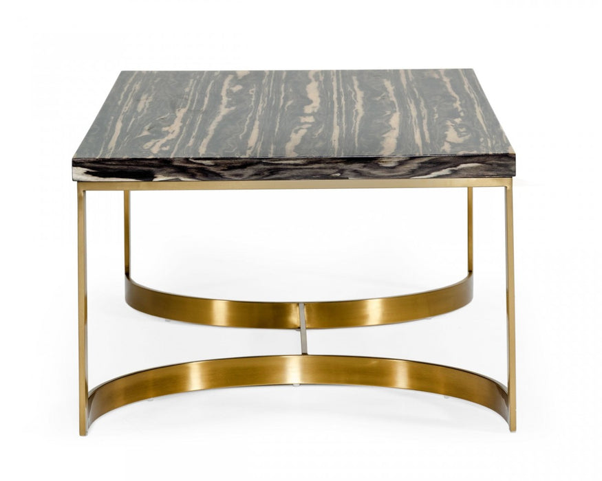 VIG Furniture - Modrest Greely - Glam Black and Gold Marble Coffee Table - VGODLZ-178C