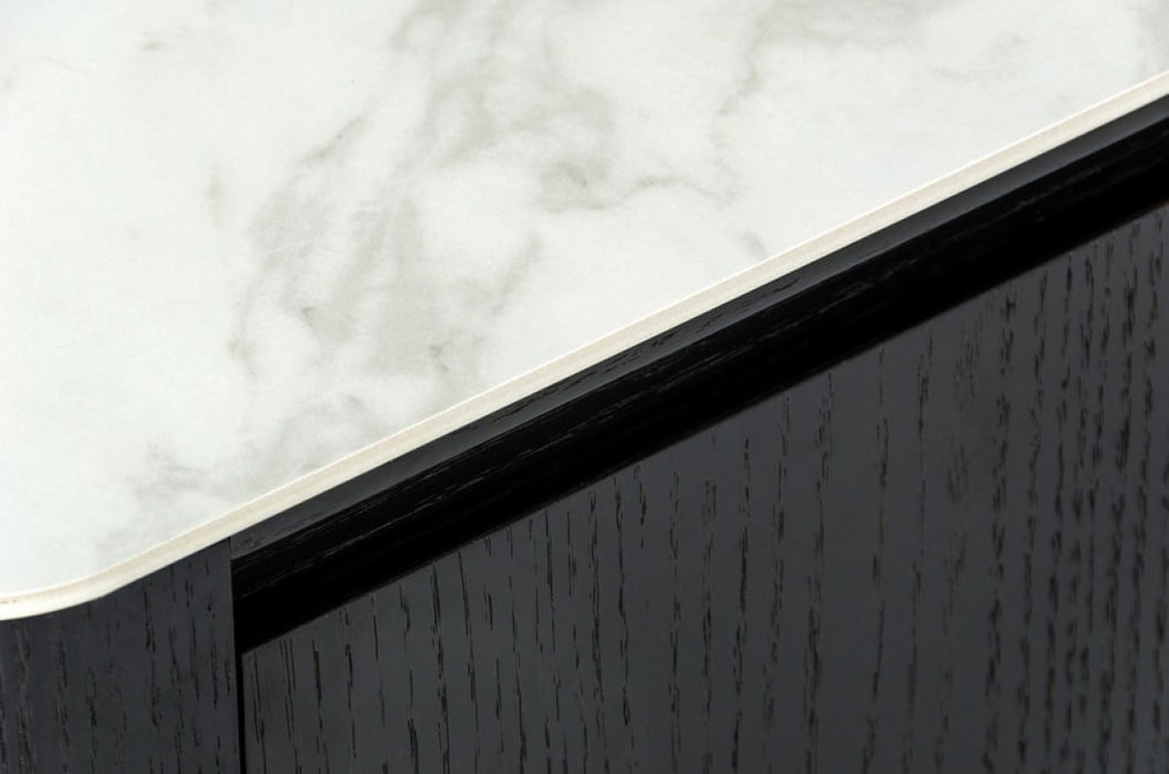 VIG Furniture - Modrest Peak - Modern White Ceramic-Black Oak-Rosegold Buffet - VGHB350M