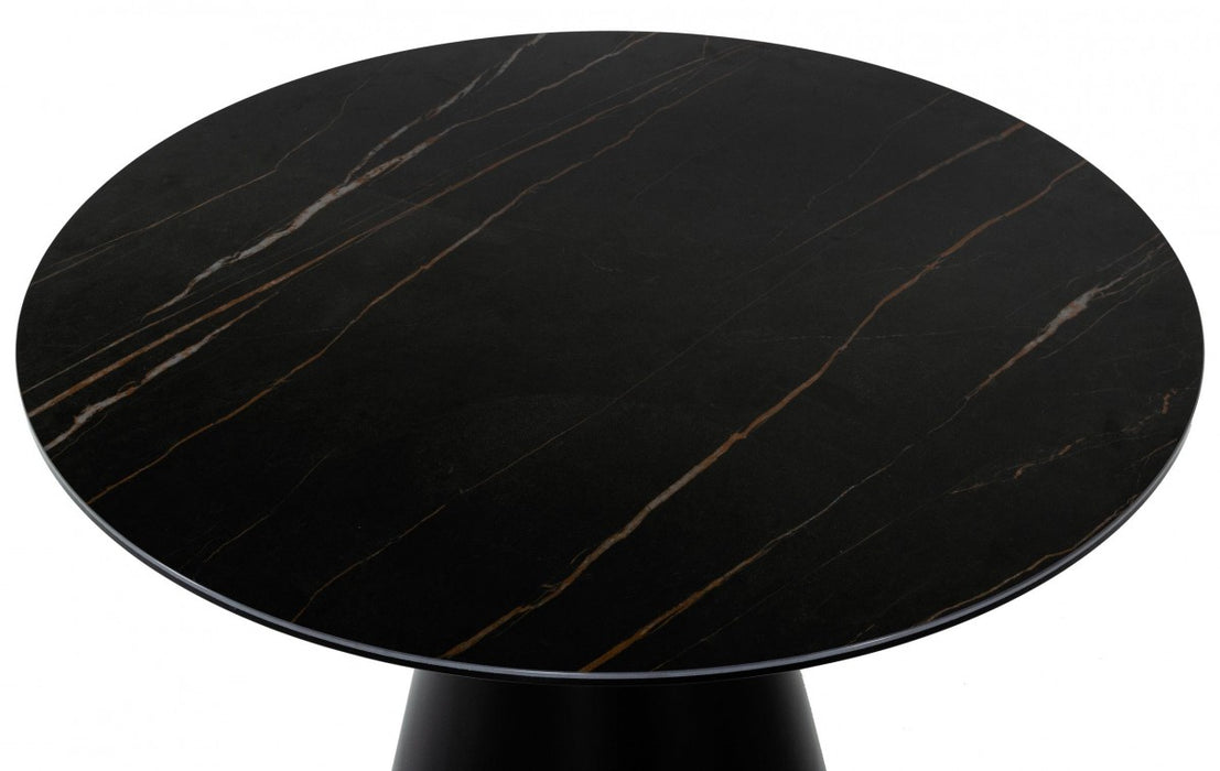 VIG Furniture - Modrest Edith - Modern Round Black Ceramic Dining Table - VGNSGD8744-B-DT